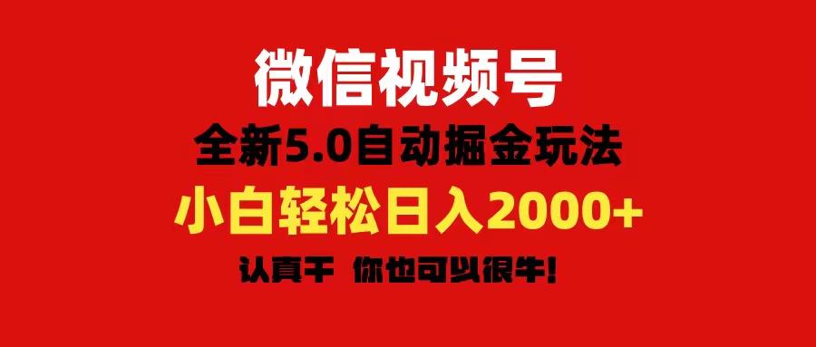 微信视频号变现，5.0全新自动掘金玩法，日入利润2000+有手就行-鑫梵淘