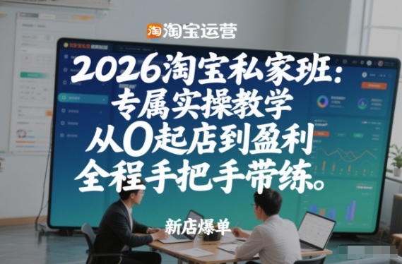 2026淘宝私家班：专属实操教学，从0起店到盈利，全程手把手带练(更新26年3月)-鑫梵淘