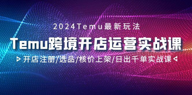 2024Temu跨境开店运营实战课，开店注册/选品/核价上架/日出千单实战课-鑫梵淘