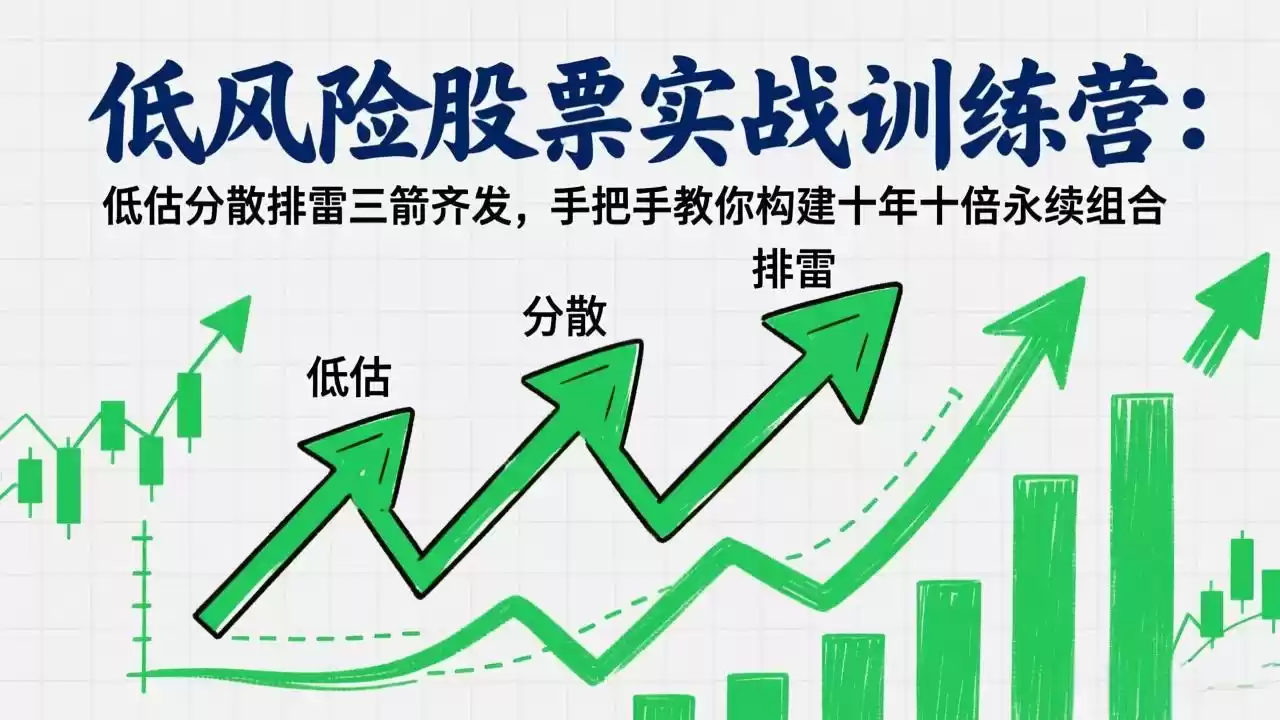 低风险股票实战训练营：低估分散排雷三箭齐发，手把手教你构建十年十倍永续组合-鑫梵淘