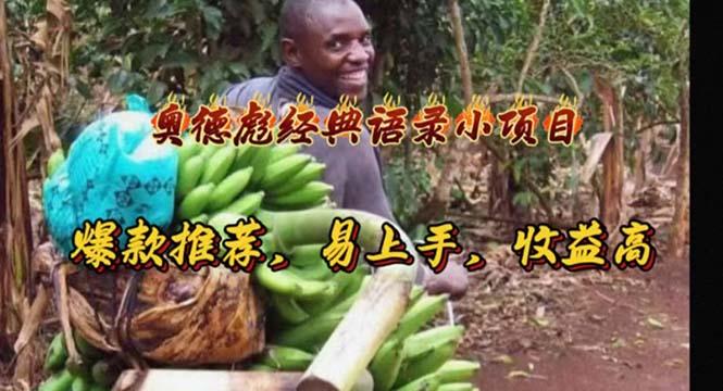 奥德彪经典语录小项目，爆款推荐，易上手，收益高-鑫梵淘