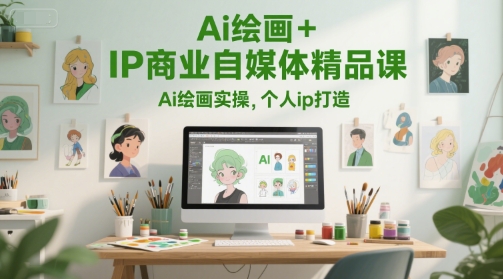 Ai绘画+IP商业自媒体精品课，Ai绘画实操，个人ip打造-鑫梵淘