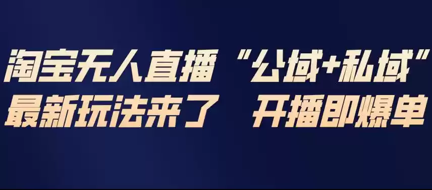 淘宝无人直播完整教程，公试+私域，最新玩法来了，开播即爆单-鑫梵淘