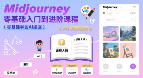 midjourney零基础入门到进阶课程，零基础学会AI绘画-鑫梵淘