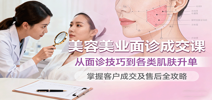 美容美业面诊成交课，从面诊技巧到各类肌肤升单，掌握客户成交及售后全攻略-鑫梵淘