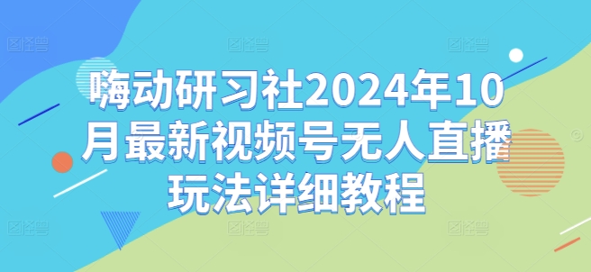 嗨动研习社2024年10月最新视频号无人直播玩法详细教程-鑫梵淘