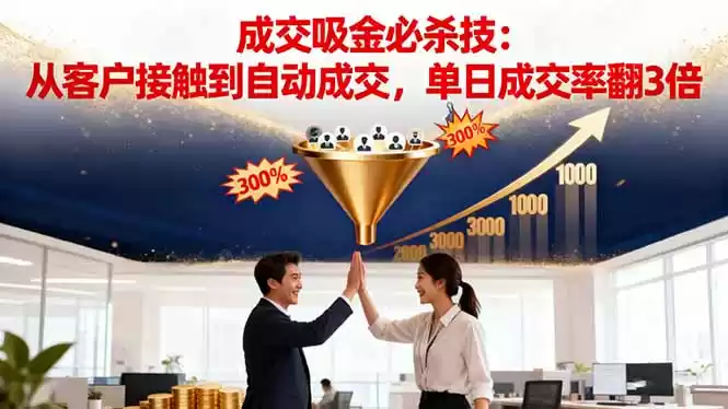 吸金成交营销必杀技：从客户接触到自动成交，单日成交率翻3倍-鑫梵淘