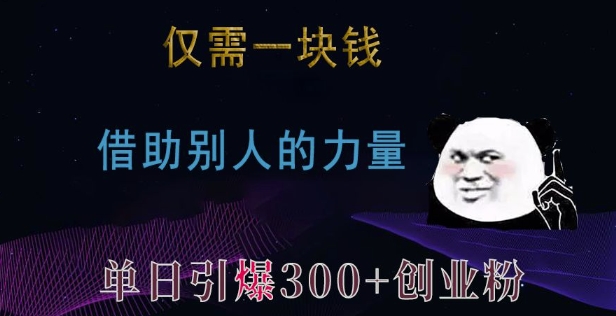 仅需一块钱，借助别人的力量，单日引爆300+创业粉、兼职粉【揭秘】-鑫梵淘