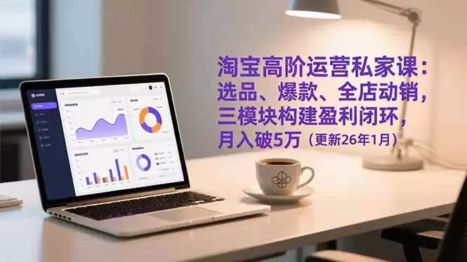 淘宝高阶运营私家课：选品、爆款、全店动销，三模块构建盈利闭环，月入破5万(更新26年1月-鑫梵淘