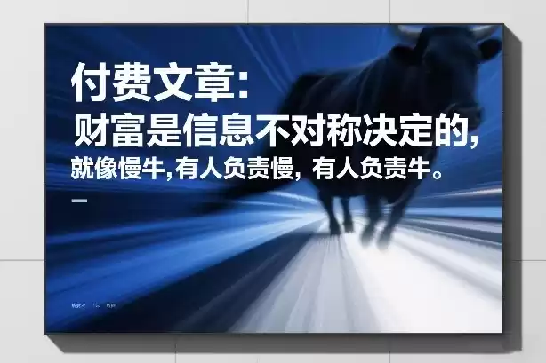 付费文章：财富是信息不对称决定的，就像慢牛，有人负责慢，有人负责牛-鑫梵淘
