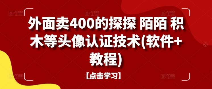 外面卖400的探探 陌陌 积木等头像认证技术(软件+教程)-鑫梵淘