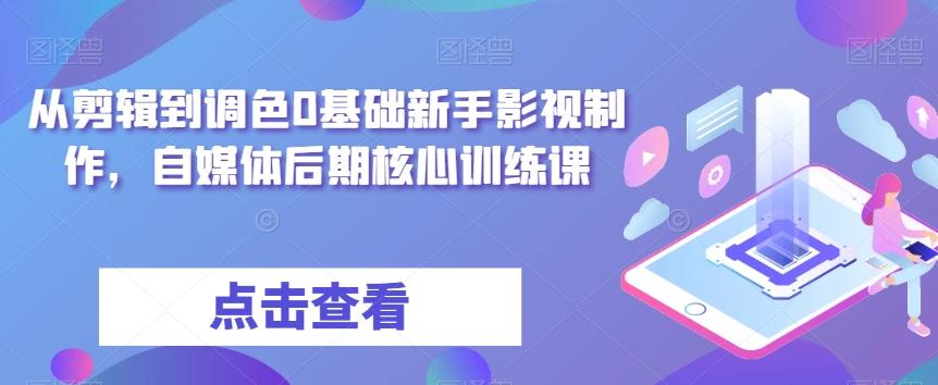 从剪辑到调色0基础新手影视制作，自媒体后期核心训练课-鑫梵淘