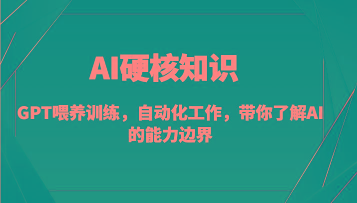 AI硬核知识-GPT喂养训练，自动化工作，带你了解AI的能力边界(10节课)-鑫梵淘