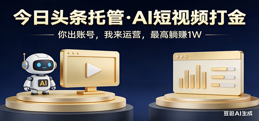 头条号AI托管，我提供作品，你提供账号，每天5分钟发布，小白躺赚3000+-鑫梵淘
