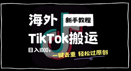 2024最新海外TikTok搬运玩法，一键去重轻松过原创，新手无经验也能日入1k【揭秘】-鑫梵淘