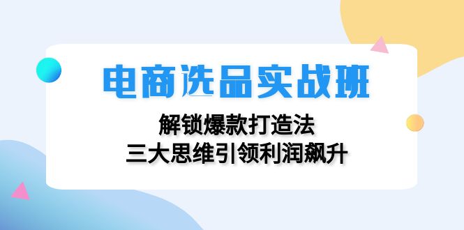 电商选品实战班：解锁爆款打造法，三大思维引领利润飙升-鑫梵淘