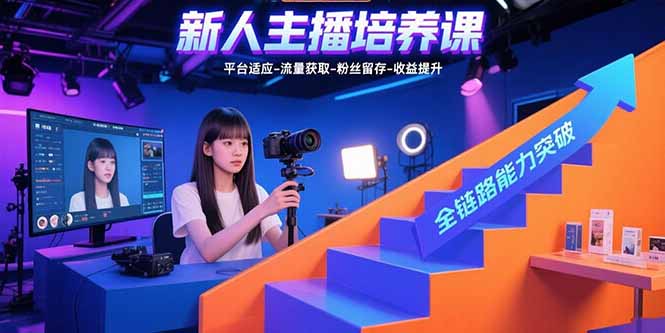 新人主播培养课：平台适应-流量获取-粉丝留存-收益提升 全链路能力突破-鑫梵淘