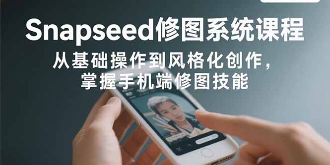 Snapseed修图系统课程：从基础操作到风格化创作，掌握手机端修图技能-鑫梵淘