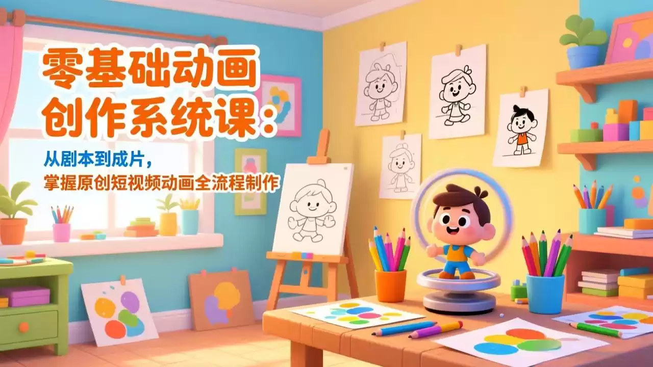 零基础动画创作系统课：从剧本到成片，掌握原创短视频动画全流程制作-鑫梵淘