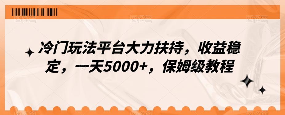 冷门玩法平台大力扶持，收益稳定，一天5000+，保姆级教程（附抖音7天起号法）-鑫梵淘