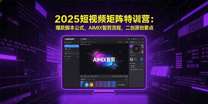 2025短视频矩阵特训营：爆款脚本公式，AIMIX智剪流程，二创原创要点-鑫梵淘