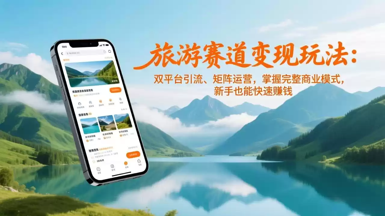 旅游赛道变现玩法：双平台引流、矩阵运营，掌握完整商业模式，新手也能快速赚钱-鑫梵淘
