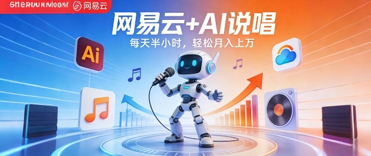 网易云+AI说唱，每天半小时，AI内容创作+流量变现，轻松月入1W-鑫梵淘