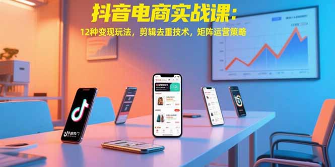 抖音电商实战课：12种变现玩法，剪辑去重技术，矩阵运营策略-鑫梵淘