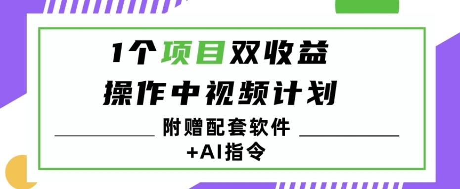 1个项目双收益？操作中视频计划1天最高3100+收益？（附赠配套软件+AI指令）-鑫梵淘