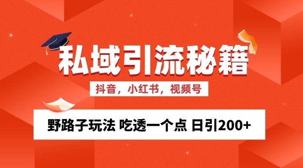 私域流量的精准化获客方法 野路子玩法 吃透一个点 日引200+ 【揭秘】-鑫梵淘