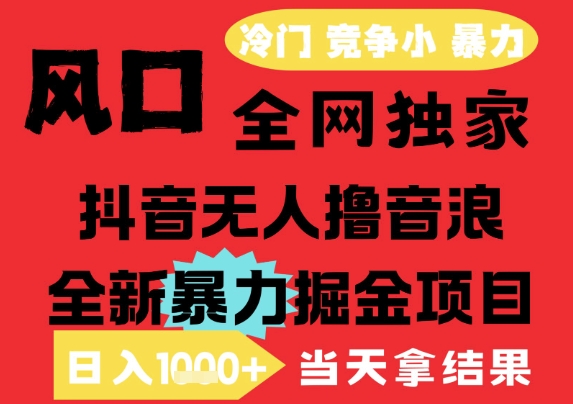 25年6月高爆抖音无人直播最新撸音浪掘金项目，解放双手小白可做，无脑日入1k+，门槛低【揭秘】-鑫梵淘