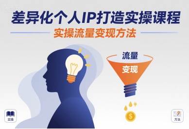 差异化个人IP打造实操课程，实操流量变现方法-鑫梵淘