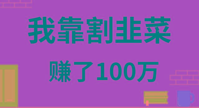 我靠割韭菜赚了 100 万-鑫梵淘