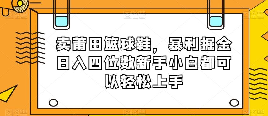 卖莆田篮球鞋，暴利掘金日入四位数新手小白都可以轻松上手【揭秘】-鑫梵淘