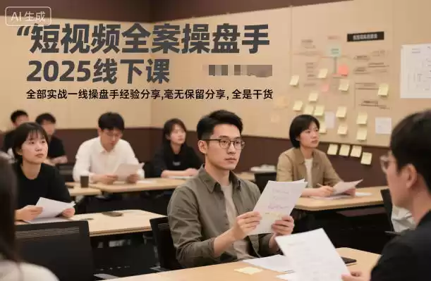 短视频全案操盘手2025线下课，全部实战一线操盘手经验分享，毫无保留分享，全是干货-鑫梵淘