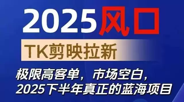 2025风口TK剪映capcut拉新项目，极限高客单，市场空白，2025下半年真正的蓝海项目-鑫梵淘