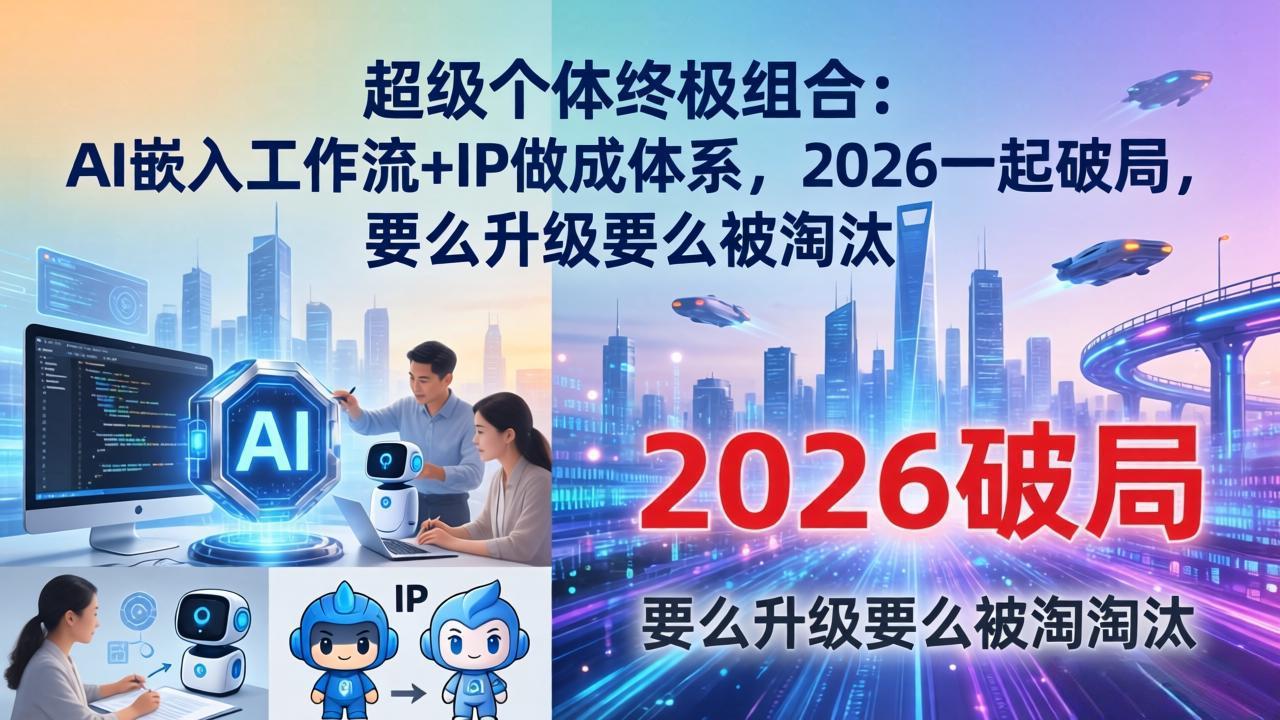 超级个体终极组合：AI嵌入工作流+IP做成体系，2026一起破局，要么升级要么被淘汰-鑫梵淘