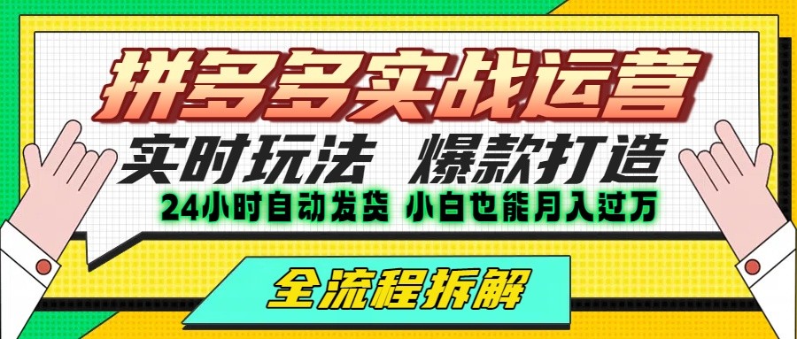 拼多多最新实战运营高投产：长久稳定项目，单店利润一天三位数-鑫梵淘