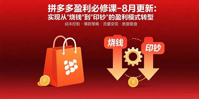 拼多多盈利必修课-8月更新：突破运营瓶颈 实现从烧钱到印钞的盈利模式转型-鑫梵淘