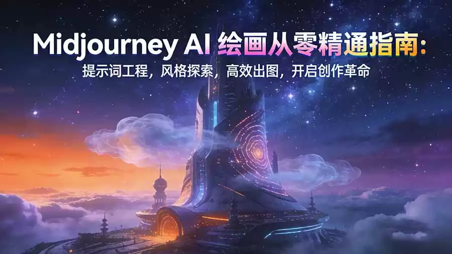 Midjourney AI绘画从零精通指南：提示词工程，风格探索，高效出图，开启创作革命-鑫梵淘