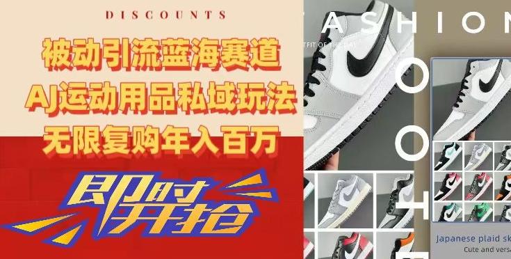 被动引流蓝海赛道，AJ运动用品私域玩法，无限复购年入百万【揭秘】-鑫梵淘