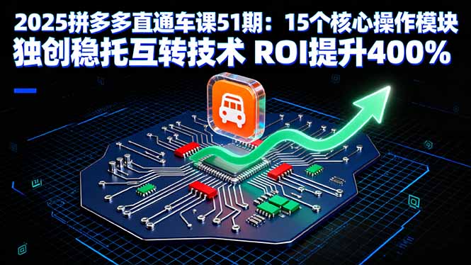 2025拼多多直通车课51期：15个核心操作模块 独创稳托互转技术 ROI提升400%-鑫梵淘