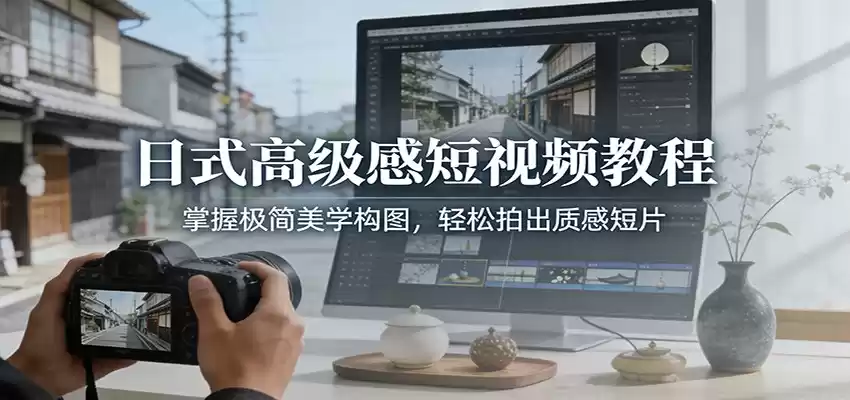 日式高级感短视频教程：掌握极简美学构图，轻松拍出质感短片-鑫梵淘