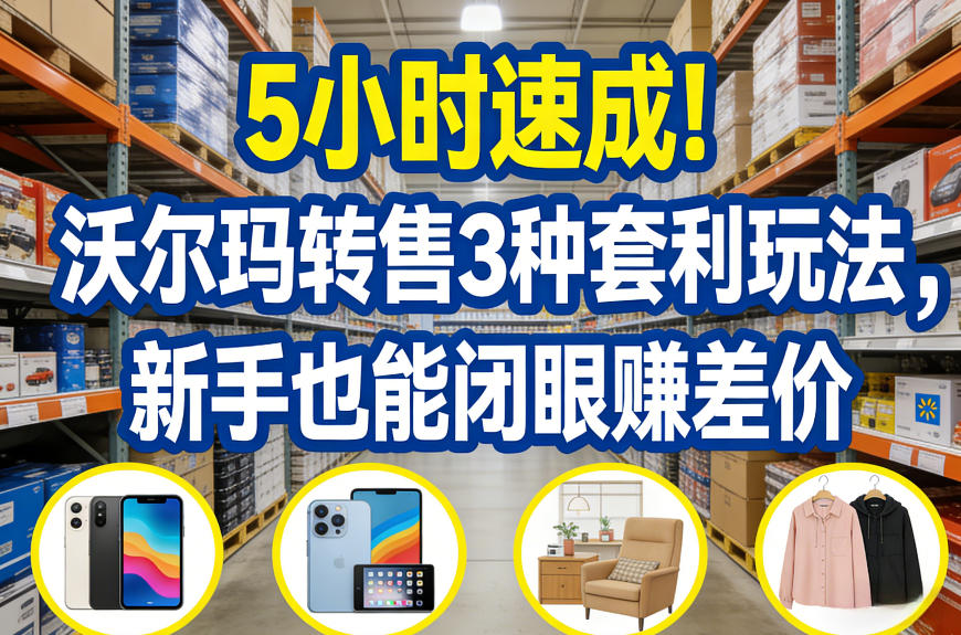 5小时速成！沃尔玛转售3种套利玩法，新手也能闭眼賺差价-鑫梵淘