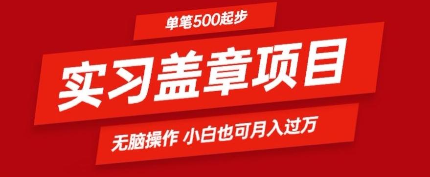 实习代盖章项目一单500起普通人可落地项目小白也可轻易上手-鑫梵淘