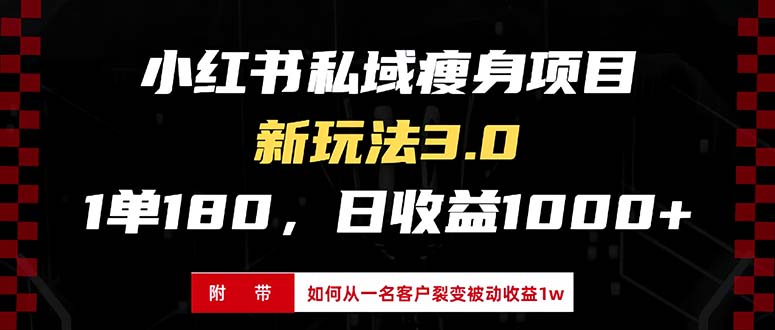 小红书瘦身项目3.0模式，新手小白日赚收益1000+(附从一名客户裂变收益...-鑫梵淘