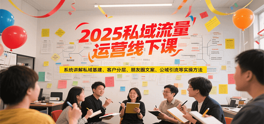 2025私域流量运营线下课，系统讲解私域基建/客户分层/朋友圈文案/公域引流等实操方法-鑫梵淘
