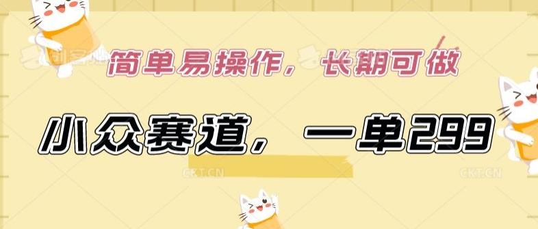 小众赛道，一单299.简单易操作，长期可做【揭秘】-鑫梵淘