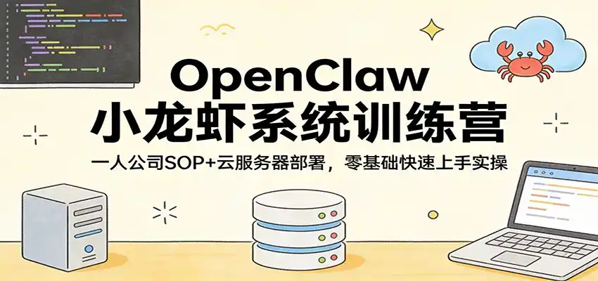 OpenClaw小龙虾系统训练营：一人公司SOP，云服务器部署，零基础快速上手实操-鑫梵淘