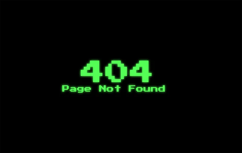 HTML黑色大气绿色发光字404错误页模板-鑫梵淘